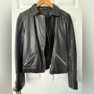 Vintage Scoop New York genuine leather motorcycle jacket, size small